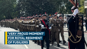 Royal Regiment of Fusiliers exercise their Freedom of the City parading through London