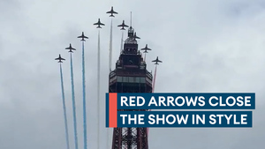 Red Arrows wow crowds during Blackpool Air Show flypast