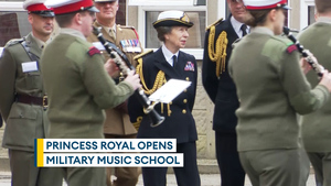 Princess Anne opening opening new school for Royal Marines Band Service and the Corps of Army Music