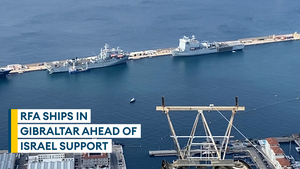What are the Royal Navy vessels deploying to support Israel?