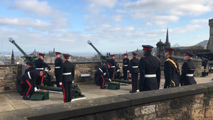 26 Regiment Royal Artillery's 21-Gun Salute In Edinburgh For The Queen