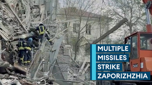 Devastation after missile strikes on residential buildings in Zaporizhzhia