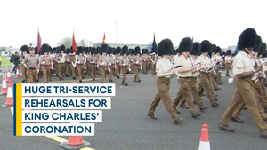 Huge tri-service rehearsal for King's coronation takes place at RAF Odiham