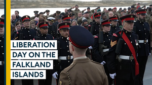 Armed Forces personnel deployed to Falklands pay tribute to the fallen