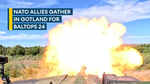 Swedish CV90s in action during Baltops 24