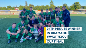 Late winner as HMS Heron win 2024 Royal Navy cup final