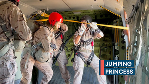Spain's future queen makes history with parachute training 