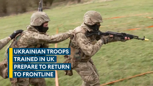 Newest Ukrainian troops prepared in UK for frontline two years after Russian invasion