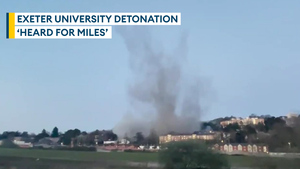 Controlled Detonation Of WW2 Bomb In Exeter