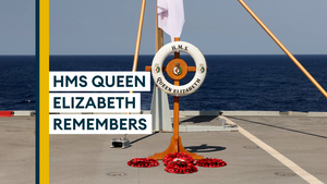 HMS Queen Elizabeth: Aircraft carrier holds Remembrance service