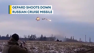 Ukrainian troops use German-donated Gepard anti-aircraft gun to take out Russian missile