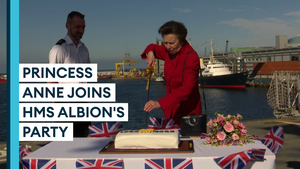 Princess Anne joins HMS Albion's Platinum Jubilee celebrations