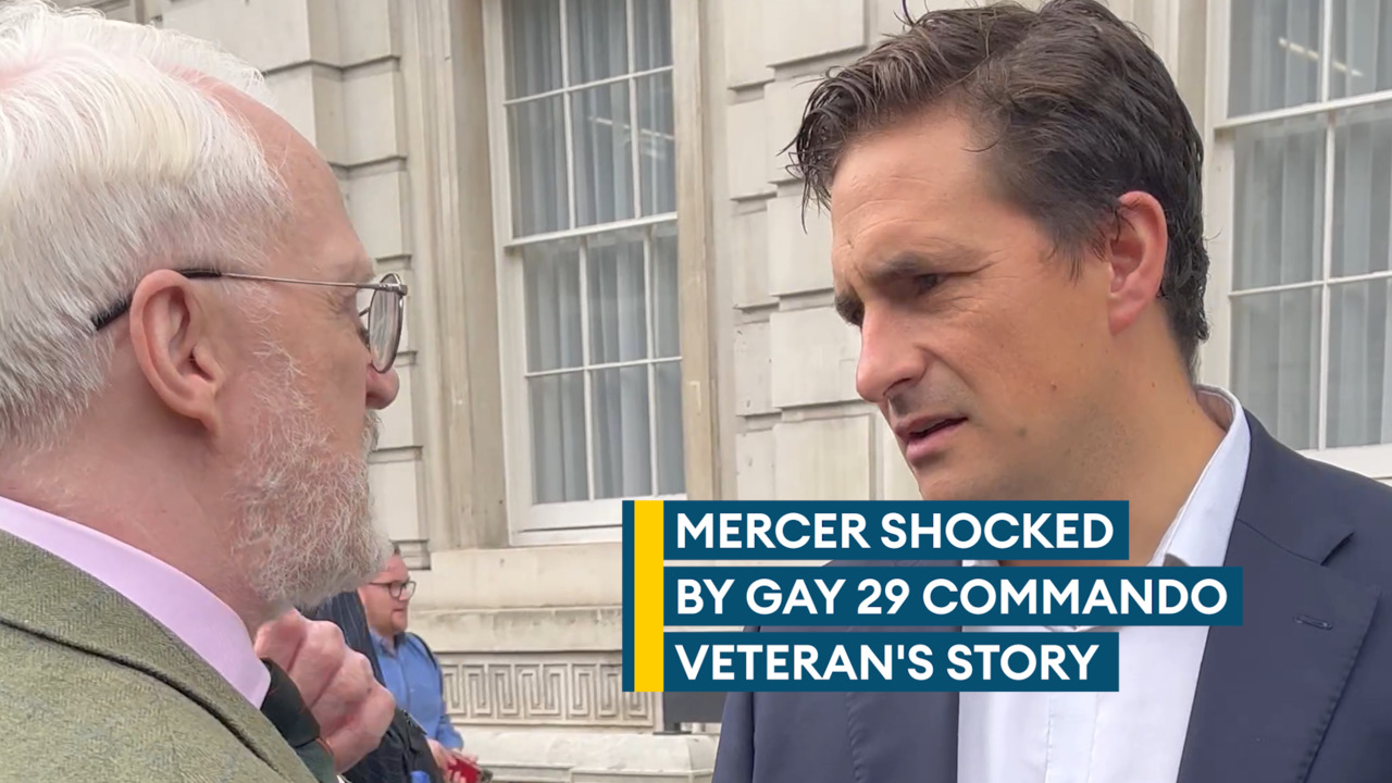 Johnny Mercer in emotional exchange with fellow 29 Commando veteran kicked  out of military for being gay