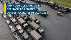 Watch: British Army vehicles gear up for Nato's biggest exercise in decades