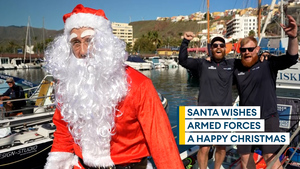 Santa wishes military a Merry Christmas as he visits Talisker crew