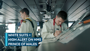 What the Royal Navy's white suits reveal about a ship's threat level