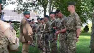 Emotional Moment Royal Marine Veteran Awards Son Green Beret