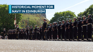 Royal Navy mounts guard in Edinburgh for first time