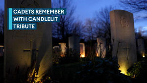 Cadets light candles to remember war fallen