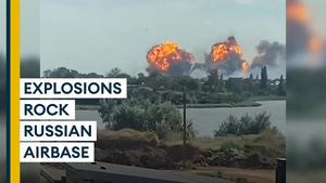 Speculation over explosions that rocked Russia's largest airbases in Crimea
