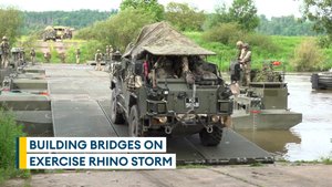 Royal Engineers practise river crossings on Exercise Rhino Storm 