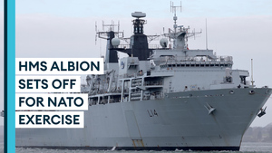 HMS Albion leaves Devonport for Norwegian-led NATO exercise