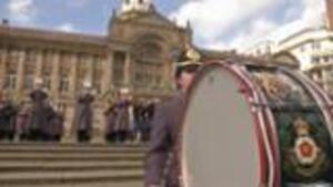 British Army Musicians Flashmob Birmingham Shoppers