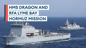 HMS Dragon and RFA Lyme Bay on Strait of Hormuz minehunting mission