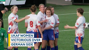 UKAF women defeat German military side in Remembrance fixture