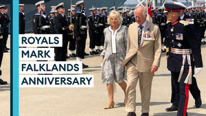 Royal visit on the Royal Navy's flagship to mark Falklands War anniversary
