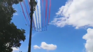Red Arrows Fly Over Paris