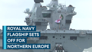 Royal Navy flagship HMS Queen Elizabeth leaves Portsmouth on latest deployment
