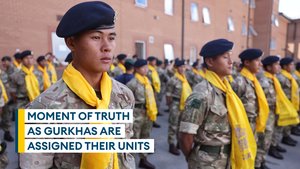 Gurkhas find out their units in Cap Badging Parade