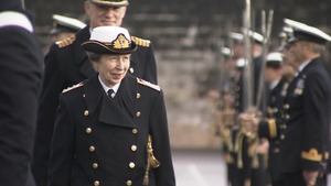 Princess Anne Inspects Officers And Ratings At Dartmouth Passing Out Parade