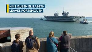 HMS Queen Elizabeth departs Portsmouth for intensive operational period at sea