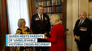 Queen meets family of soldier posthumously awarded VC for bravery under fire in Afghanistan