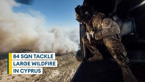 Two RAF Puma helicopters tackle large wildfires in Cyprus