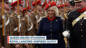 Queen wears Lancers-style outfit on regimental visit