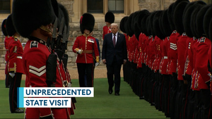 US president gets a warm military welcome in Windsor