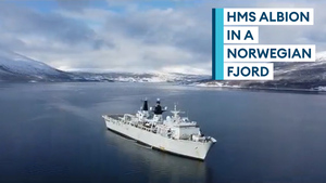 Amazing footage of HMS Albion in a Norwegian fjord