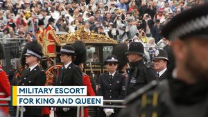 Coronation procession: Military escort King and Queen to Buckingham Palace