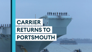 Three cheers as HMS Queen Elizabeth returns to Portsmouth after seven months