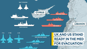 UK and US naval vessels assemble to evacuate citizens from Lebanon