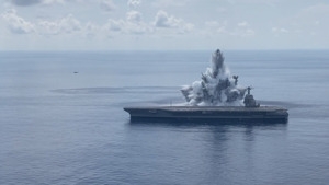 Watch: US Aircraft Carrier Tested Against Live Explosives In Final Full Ship Shock Trials 