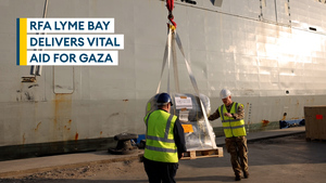 First UK maritime shipment of lifesaving aid for Gaza arrives in Egypt