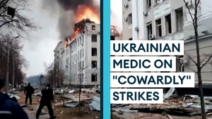 Ukrainian medic on 'cowardly' Russian artillery
