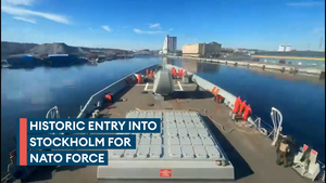Stockholm welcomes first Nato warship since Sweden's accession