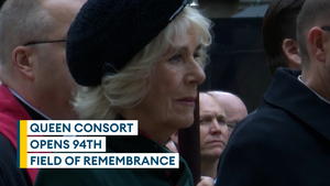 Queen Consort opens field of Remembrance outside Westminster Abbey 