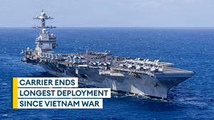 Carrier USS Gerald R Ford spends 295 days at sea