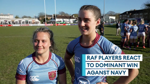 RAF women react to dominant win over Royal Navy